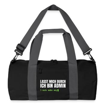 Lasst mich durch, ich bin Admin – Sudo Make Way - Recycelte Duffel Bag - Schwarz/Graphitgrau - Vorne