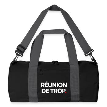 Réunion de trop. Humour bureau minimaliste - Sac de sport recyclé - noir/gris graphite - Devant
