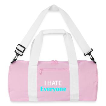 I Hate Everyone - Recycled Duffel Bag - pink/white - Front