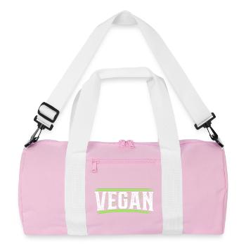 Vegan - Veganer - Veganerin - Vegane Ernährung - Recycelte Duffel Bag - Rosa/Weiß - Vorne