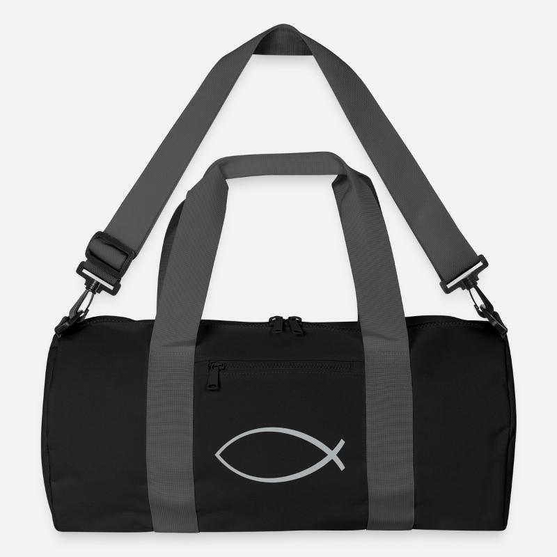 Ichtus fish silver Recycled Duffel Bag