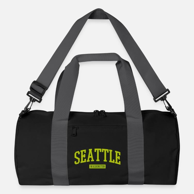 Seattle Washington Lettering Recycled Duffel Bag