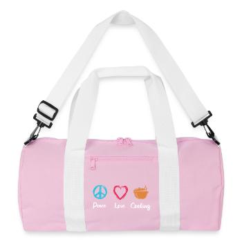 Paix, Amour, Cuisine - Sac de sport recyclé - rose/blanc - Devant