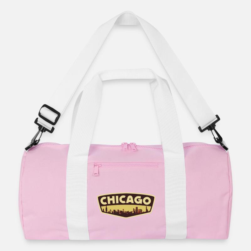 Chicago Skyline Retro Abzeichen Recycelte Duffel Bag