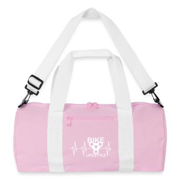 vélo lifestyle chaîne pignon vélo heartbeat - Sac de sport recyclé - rose/blanc - Devant