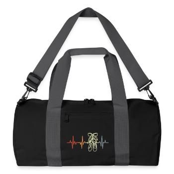 Vintage Ballettschuhe Kardiogramm - Recycelte Duffel Bag - Schwarz/Graphitgrau - Vorne