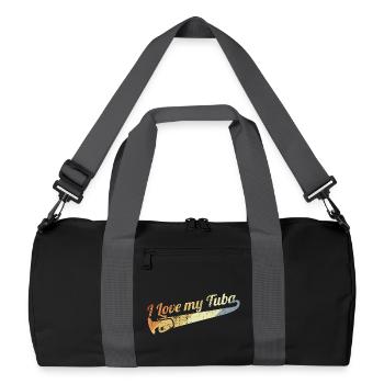 I love tuba music - Recycled Duffel Bag - black/graphite grey - Front
