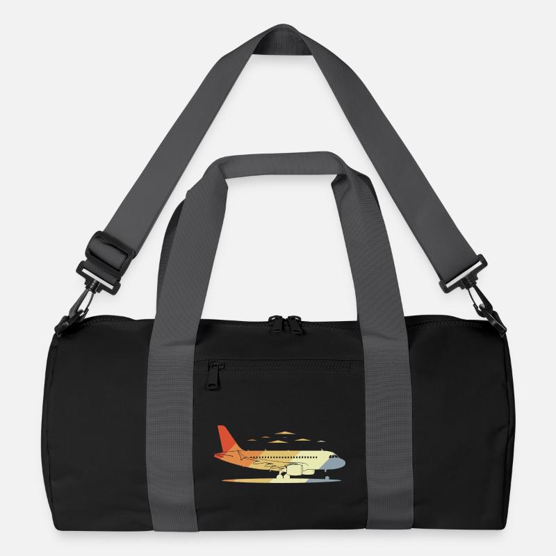 Airplane Drawing Vintage Recycled Duffel Bag