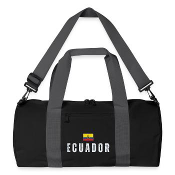 Ecuador-Flagge, ich liebe Ecuador - Recycelte Duffel Bag - Schwarz/Graphitgrau - Vorne