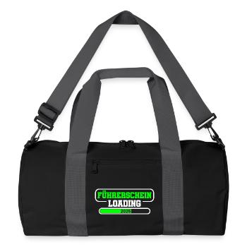 Führerschein 2026 Fahrprüfung Führerscheinprüfung - Recycelte Duffel Bag - Schwarz/Graphitgrau - Vorne