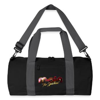 Moin ihr Spacken! - Recycelte Duffel Bag - Schwarz/Graphitgrau - Vorne