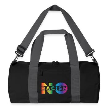 No Racism - Recycelte Duffel Bag - Schwarz/Graphitgrau - Vorne