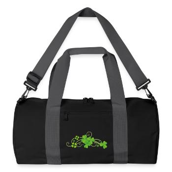 Klee Glück St. Patricks Day Kleeblätter Silvester - Recycelte Duffel Bag - Schwarz/Graphitgrau - Vorne