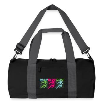 Joggen, Lauftraining, Sportler - Recycelte Duffel Bag - Schwarz/Graphitgrau - Vorne