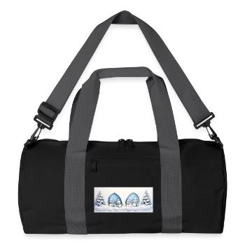 Petit bonhomme de neige avec sapins de noël - Sac de sport recyclé - noir/gris graphite - Devant