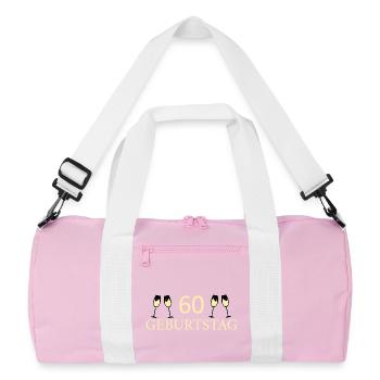 60th birthday 60 years - Recycled Duffel Bag - pink/white - Front