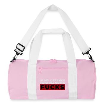 Bold Expressive Protest Design - Recycled Duffel Bag - pink/white - Front