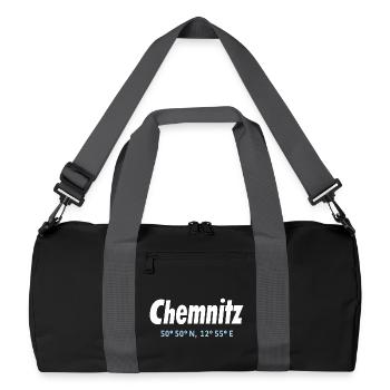 Coordonnées de Chemnitz - Sac de sport recyclé - noir/gris graphite - Devant