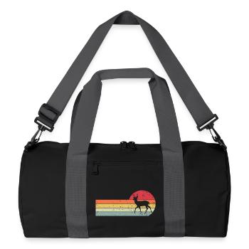 Reh - Recycelte Duffel Bag - Schwarz/Graphitgrau - Vorne