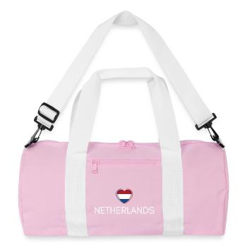 Heart with Netherlands flag - Recycled Duffel Bag - pink/white - Front