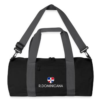 Cœur avec drapeau dominicain, fierté dominicaine - Sac de sport recyclé - noir/gris graphite - Devant