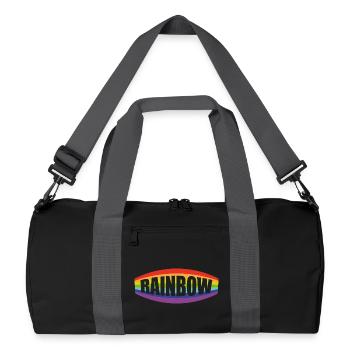 Rainbow Schriftzug Pochette - Recycelte Duffel Bag - Schwarz/Graphitgrau - Vorne