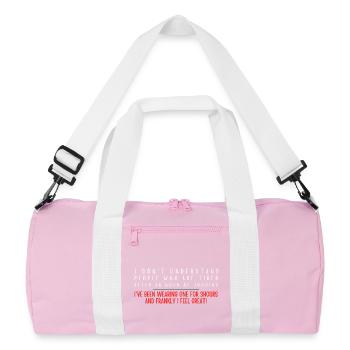 One Hour Jogging Quote Tee - Recycled Duffel Bag - pink/white - Front