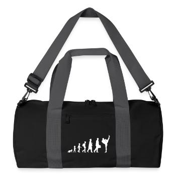 Entwicklung des Kickboxens - Recycelte Duffel Bag - Schwarz/Graphitgrau - Vorne