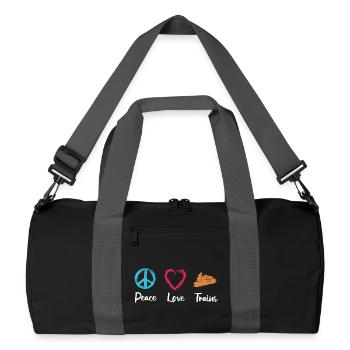 Trains Paix Amour - Sac de sport recyclé - noir/gris graphite - Devant