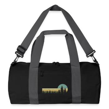 forest nature trees wilderness outdoor hiking - Recycled Duffel Bag - black/graphite grey - Front