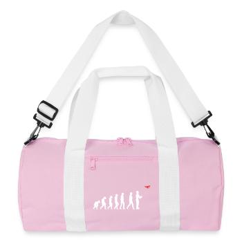 Evolution of Man Drone Pilot - Recycled Duffel Bag - pink/white - Front