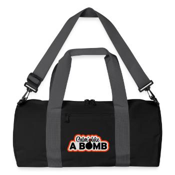 Calm Like Bomb Paradox Ironie Humor Explosiv Witz - Recycelte Duffel Bag - Schwarz/Graphitgrau - Vorne