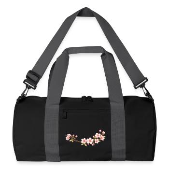 Cherry blossom branch spring motif - Recycled Duffel Bag - black/graphite grey - Front