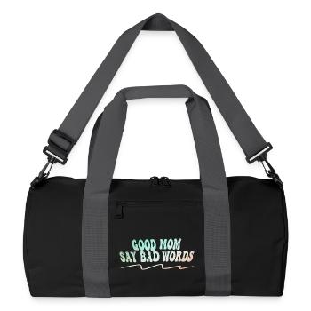 Gute Mama Flucht Lustiges Mutter Sprüche Design - Recycelte Duffel Bag - Schwarz/Graphitgrau - Vorne
