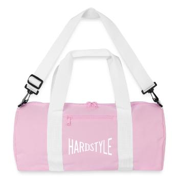 hardstyle music dancing disco record deejay dj fame - Recycled Duffel Bag - pink/white - Front