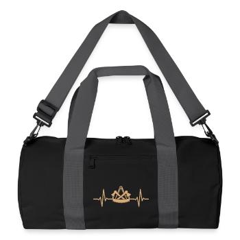 Zimmerer Zunftzeichen Herzschlag Zimmermann - Recycelte Duffel Bag - Schwarz/Graphitgrau - Vorne