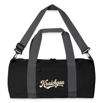 Kraichgau Schriftzug - Recycelte Duffel Bag - Schwarz/Graphitgrau - Vorne