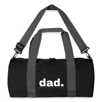 Papa. Motif - Sac de sport recyclé - noir/gris graphite - Devant