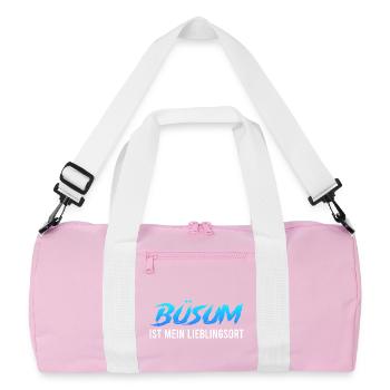 North Sea Holiday BÜSUM IS MY FAVOURITE PLACE Funny - Recycled Duffel Bag - pink/white - Front