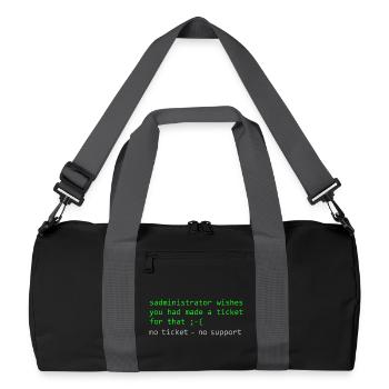 Administrateur Pun dit support des tickets - Sac de sport recyclé - noir/gris graphite - Devant