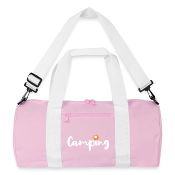 Camping Blume Urlaub Blüte Frühling Saison - Recycelte Duffel Bag - Rosa/Weiß - Vorne