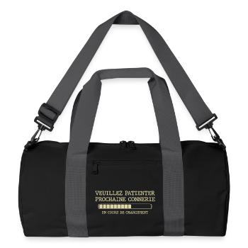 Veuillez patienter prochaine connerie - Sac de sport recyclé - noir/gris graphite - Devant