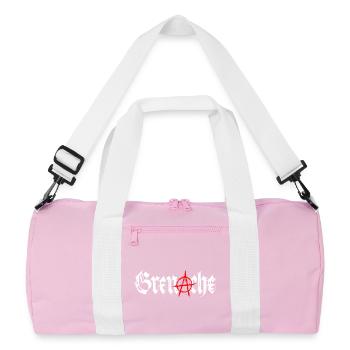 grenache_anarchie - Recycelte Duffel Bag - Rosa/Weiß - Vorne