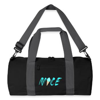 nice hellblau Eis Waffel Eistüte cool Eiscreme - Recycelte Duffel Bag - Schwarz/Graphitgrau - Vorne