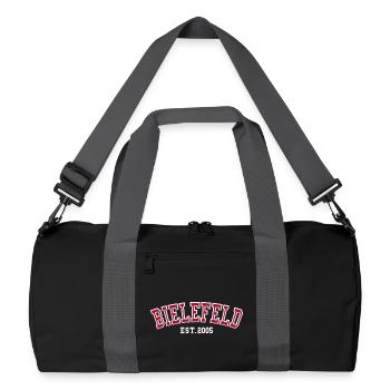 Bielefeld gegründet 2005 - Recycelte Duffel Bag - Schwarz/Graphitgrau - Vorne