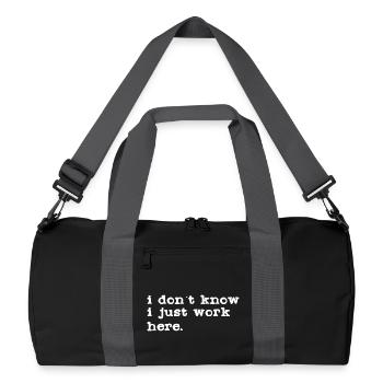 Je ne sais pas, je travaille ici - Sac de sport recyclé - noir/gris graphite - Devant