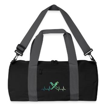 Chauffagiste battement de coeur de plombier  - Sac de sport recyclé - noir/gris graphite - Devant
