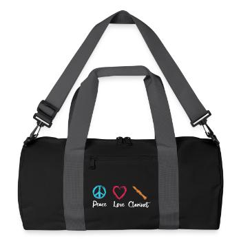 Peace Love Clarinet - Recycled Duffel Bag - black/graphite grey - Front