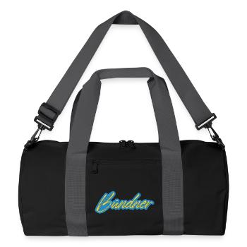 Bündner Schriftzug gelb-blau - Recycelte Duffel Bag - Schwarz/Graphitgrau - Vorne