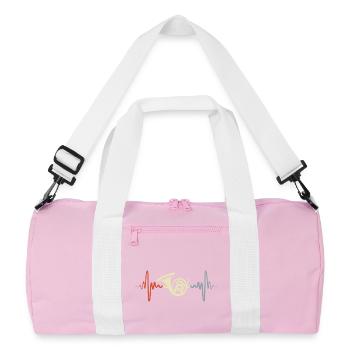 Horn Player's Heartbeat - Recycled Duffel Bag - pink/white - Front